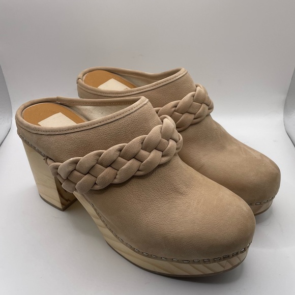 Dolce Vita Shoes - Dolce Vita Beige Braided Leather Clog Mules